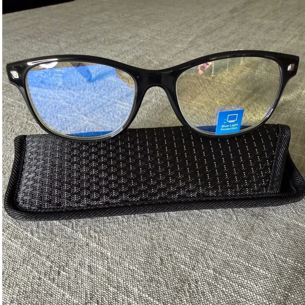M+ Blue Light 2-Pack Chloe Readers +3.00 Black Purple Leopard Print Glasses